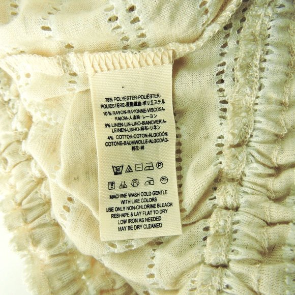 Free People Azalea Eyelet Stripe Dolman Top oversize relax loose fit Ivory Sz M - Picture 9 of 12